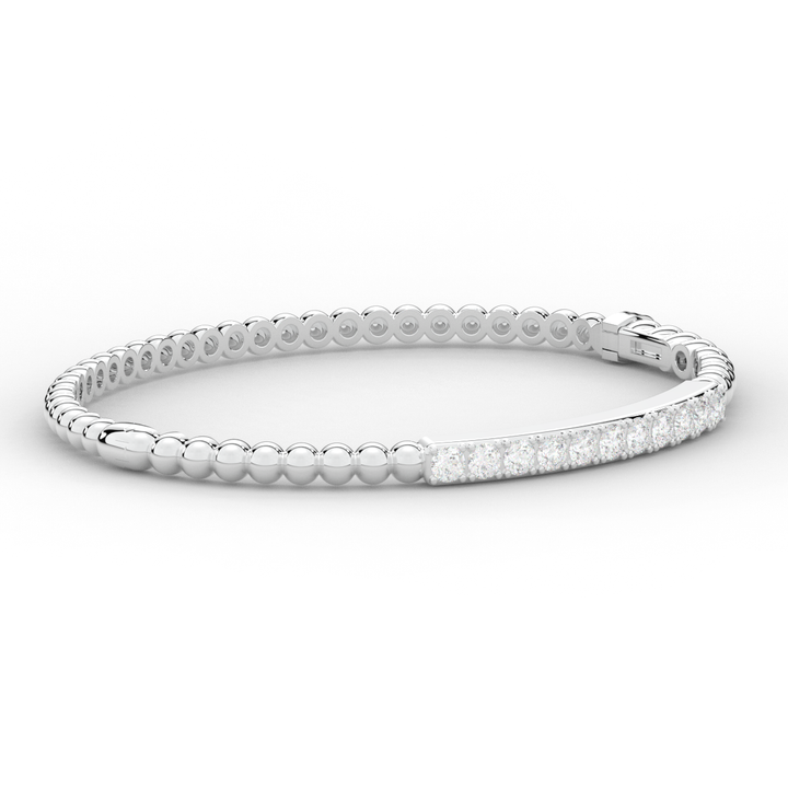 1.10CT.TW ROUND LAB DIAMOND BANGLE - Nazarelle