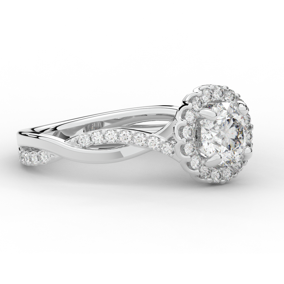 1.30CT.TW ROUND LAB DIAMOND ENGAGEMENT RING - Nazarelle