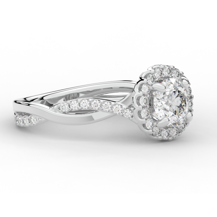 1.30CT.TW ROUND LAB DIAMOND ENGAGEMENT RING - Nazarelle