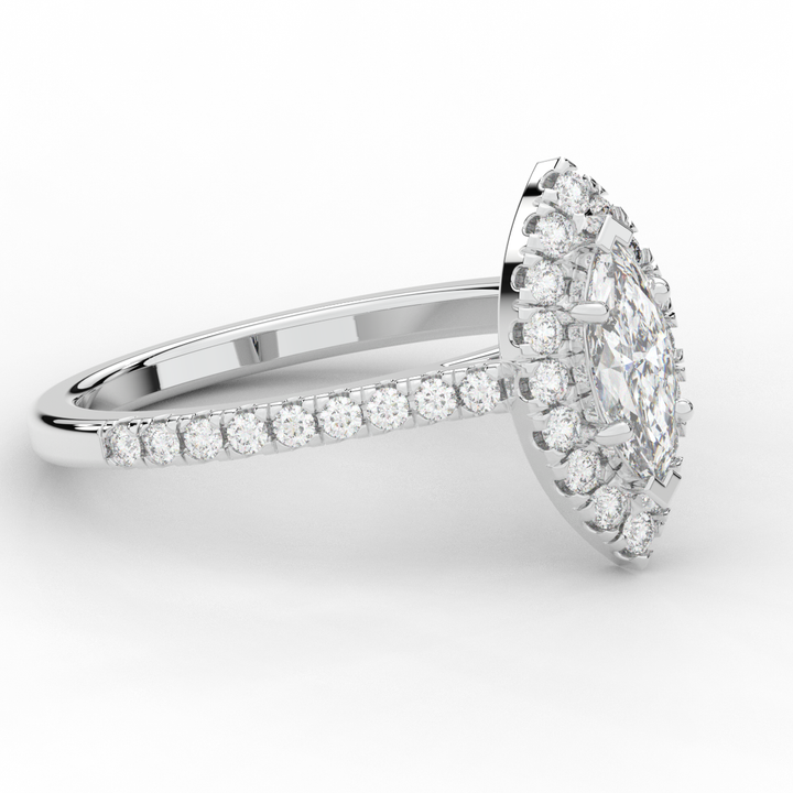 0.80CT.TW MARQUISE LAB DIAMOND HALO ENGAGEMENT RING - Nazarelle