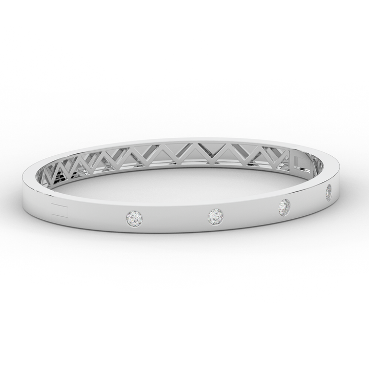 0.50CT.TW ROUND LAB DIAMOND BEZEL SET BANGLE - Nazarelle