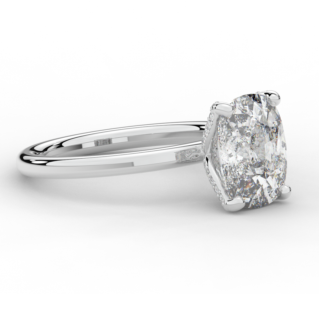 3.10CT.TW CUSHION LAB DIAMOND ENGAGEMENT RING - Nazarelle