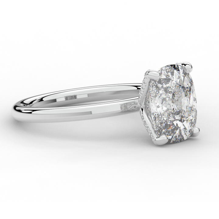 3.10CT.TW CUSHION LAB DIAMOND ENGAGEMENT RING - Nazarelle