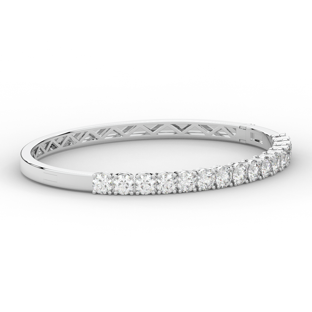 4.70CT.TW ROUND LAB DIAMOND BANGLE - Nazarelle