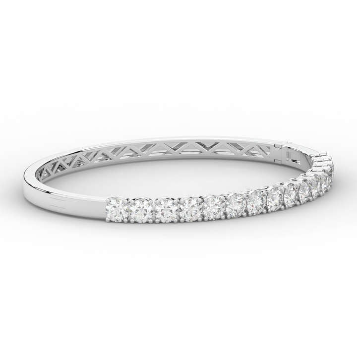 4.70CT.TW ROUND LAB DIAMOND BANGLE - Nazarelle