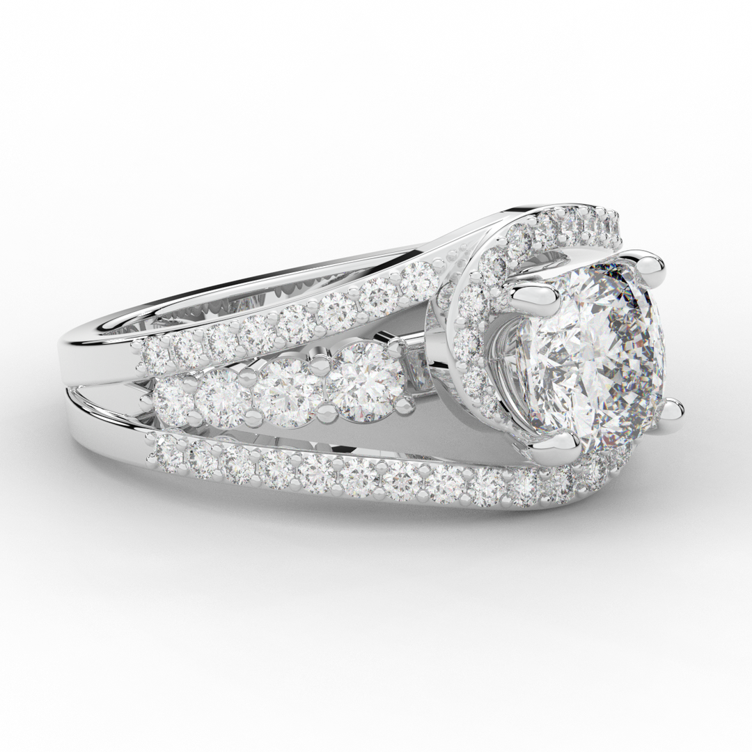 3.30CT.TW CUSHION LAB DIAMOND ENGAGEMENT RING - Nazarelle