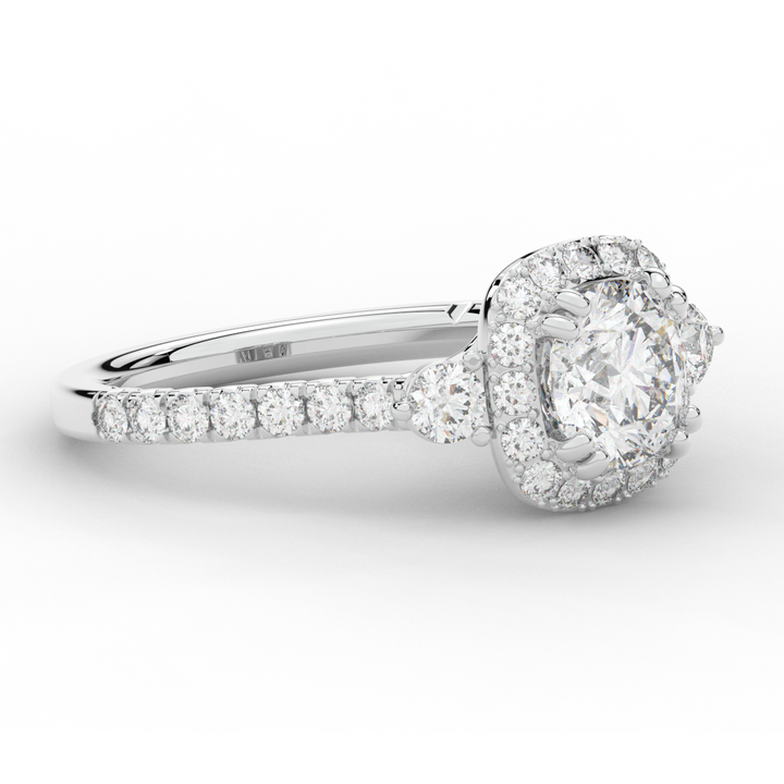 1.75CT.TW ROUND LAB DIAMOND HALO ENGAGEMENT RING - Nazarelle