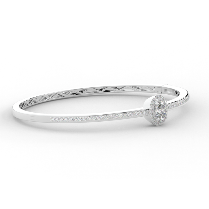 1.40CT.TW OVAL AND ROUND LAB DIAMOND BANGLE - Nazarelle