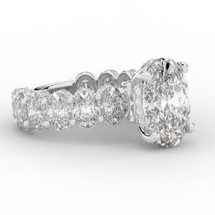 10.90CT.TW OVAL LAB DIAMOND SOLITAIRE ENGAGEMENT RING - Nazarelle