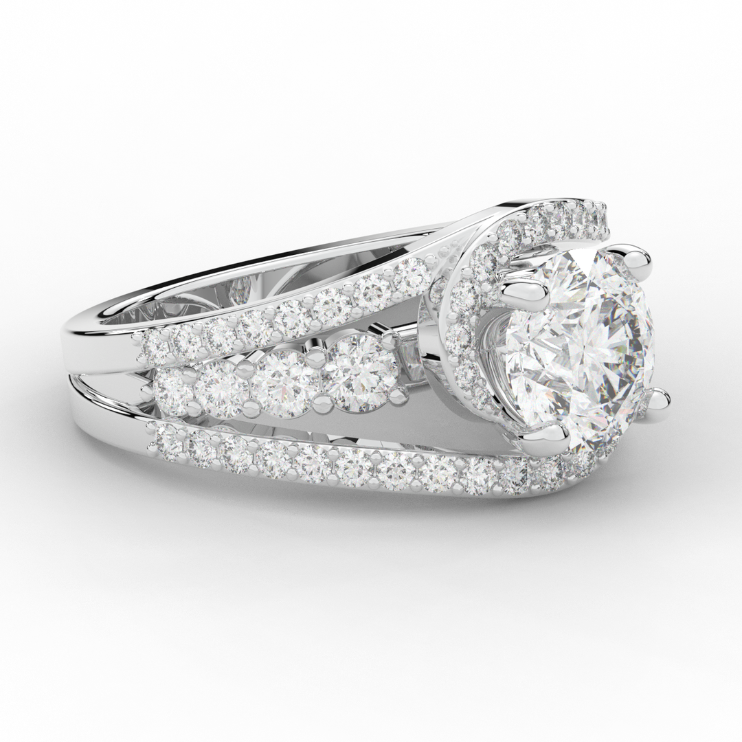 3.30CT.TW ROUND LAB DIAMOND ENGAGEMENT RING - Nazarelle
