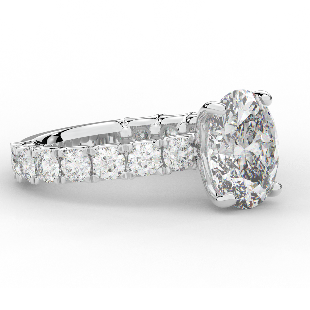 4.35CT.TW OVAL LAB DIAMOND ENGAGEMENT RING - Nazarelle