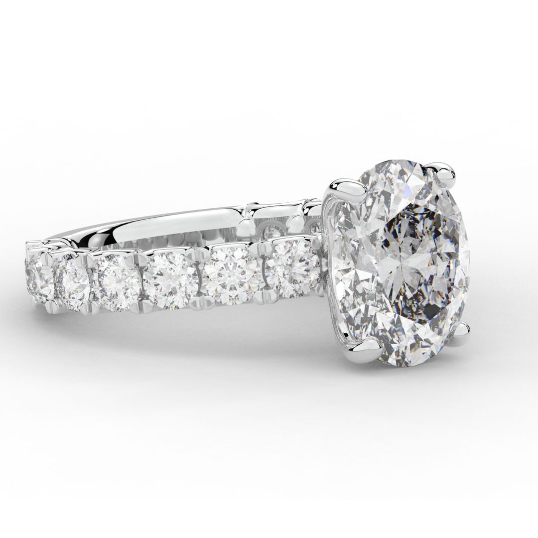 4.35CT.TW OVAL LAB DIAMOND ENGAGEMENT RING - Nazarelle