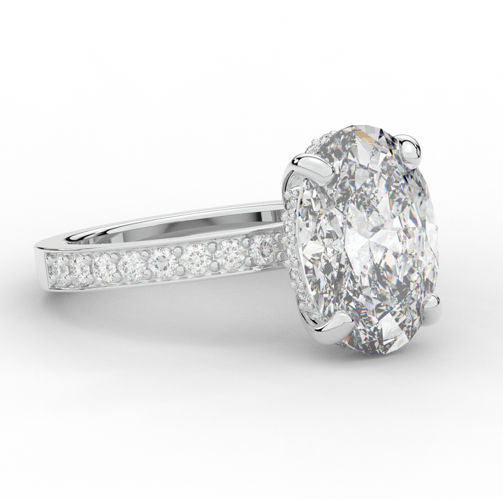4.30CT.TW OVAL LAB DIAMOND BAND ENGAGEMENT RING - Nazarelle
