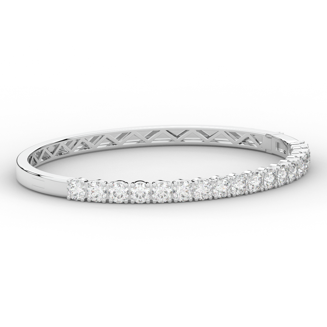 5.00CT.TW ROUND LAB DIAMOND BANGLE - Nazarelle