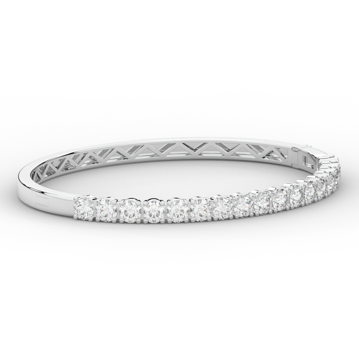 5.00CT.TW ROUND LAB DIAMOND BANGLE - Nazarelle