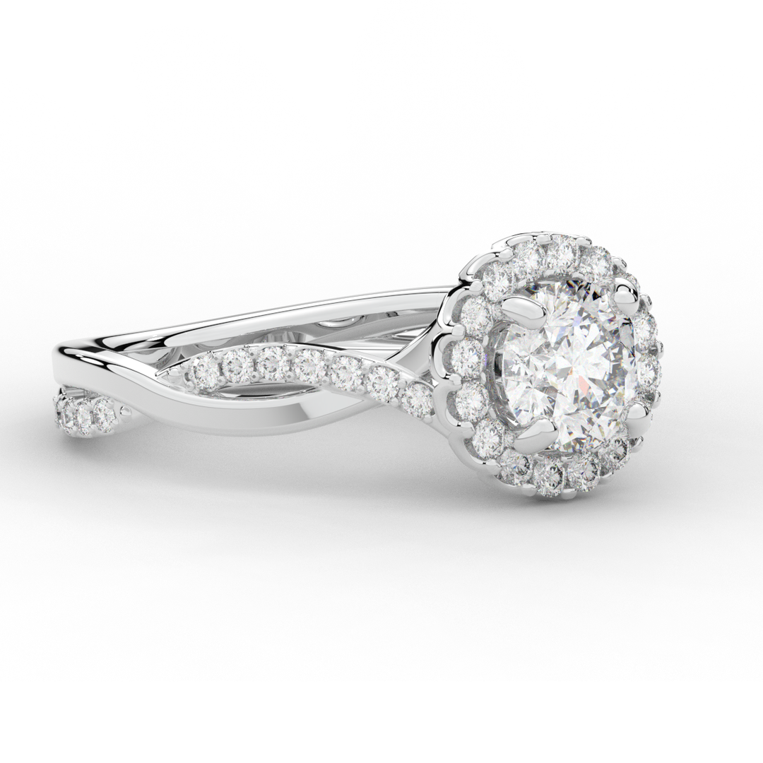 1.30CT.TW ROUND LAB DIAMOND ENGAGEMENT RING - Nazarelle