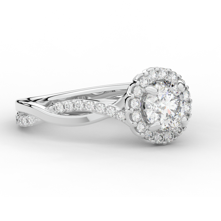 1.30CT.TW ROUND LAB DIAMOND ENGAGEMENT RING - Nazarelle