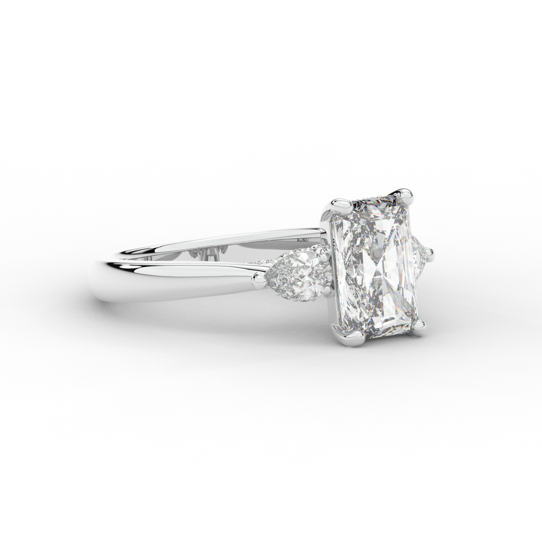 2.40CT.TW RADIANT LAB DIAMOND 3 STONE ENGAGEMENT RING - Nazarelle