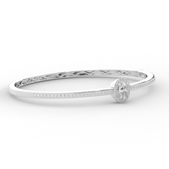 1.40CT.TW OVAL AND ROUND LAB DIAMOND BANGLE - Nazarelle