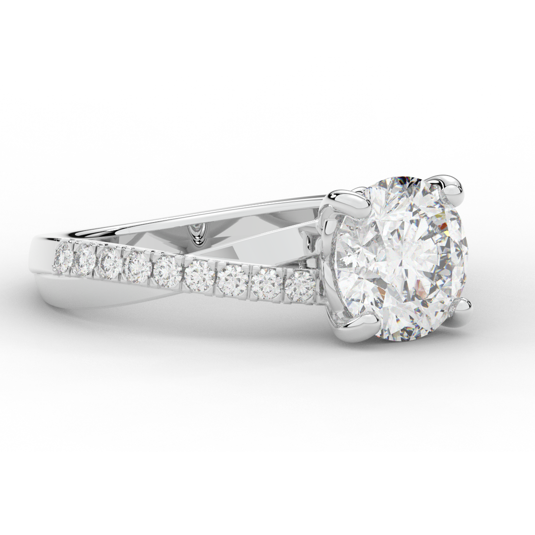 2.20CT.TW ROUND LAB DIAMOND TWISTBAND ENGAGEMENT RING - Nazarelle