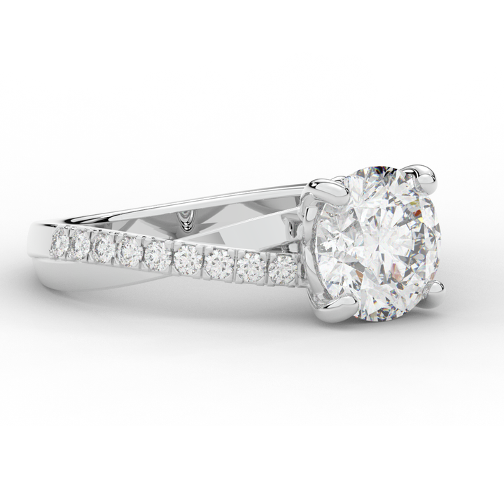 2.20CT.TW ROUND LAB DIAMOND TWISTBAND ENGAGEMENT RING - Nazarelle