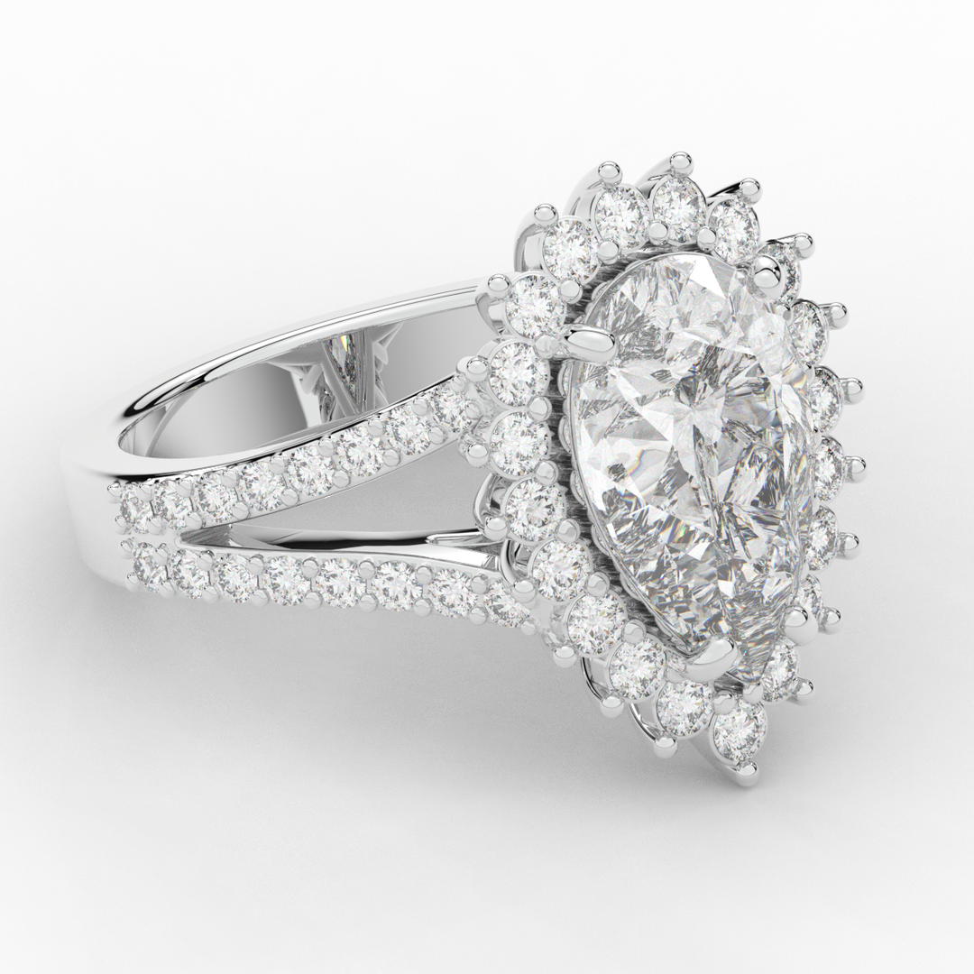 3.60CT.TW ROUND LAB DIAMOND ENGAGEMENT RING - Nazarelle