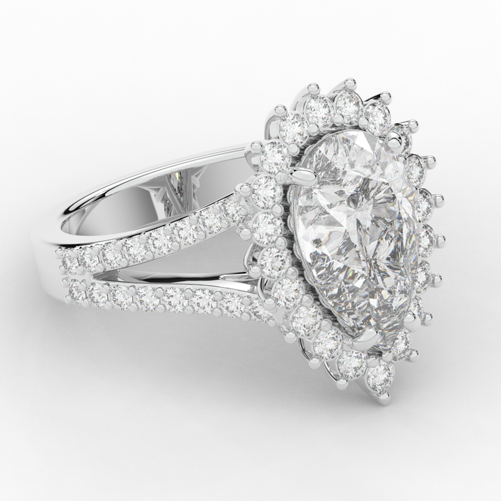 3.60CT.TW ROUND LAB DIAMOND ENGAGEMENT RING - Nazarelle