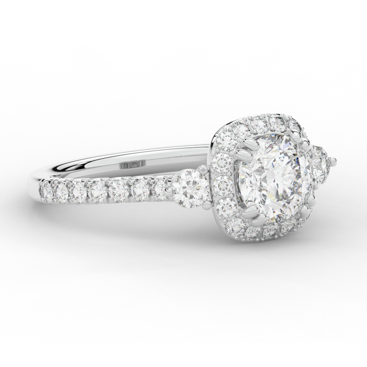 1.75CT.TW ROUND LAB DIAMOND HALO ENGAGEMENT RING - Nazarelle