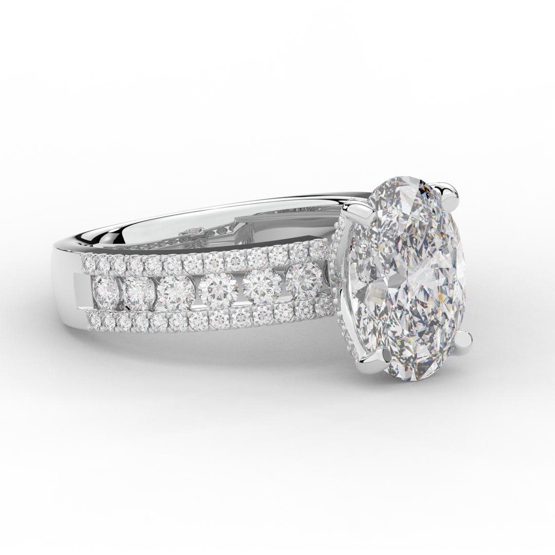 3.95CT.TW OVAL LAB DIAMOND SOLITAIRE ENGAGEMENT RING - Nazarelle