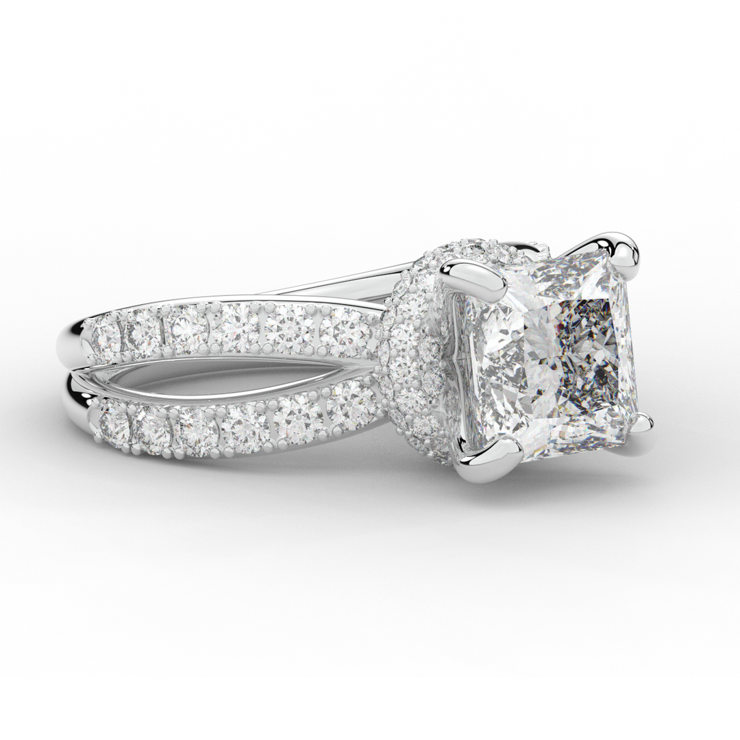 5.25CT.TW PRINCESS LAB DIAMOND ENGAGEMENT RING - Nazarelle