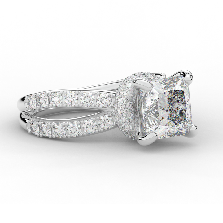 5.25CT.TW PRINCESS LAB DIAMOND ENGAGEMENT RING - Nazarelle