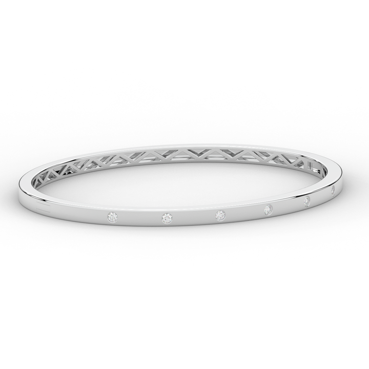 0.15CT.TW ROUND LAB BEZEL SET DIAMOND BANGLE - Nazarelle