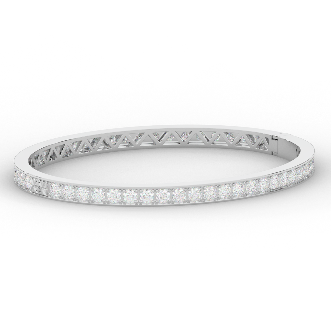 5.10CT.TW ROUND LAB DIAMOND BANGLE - Nazarelle