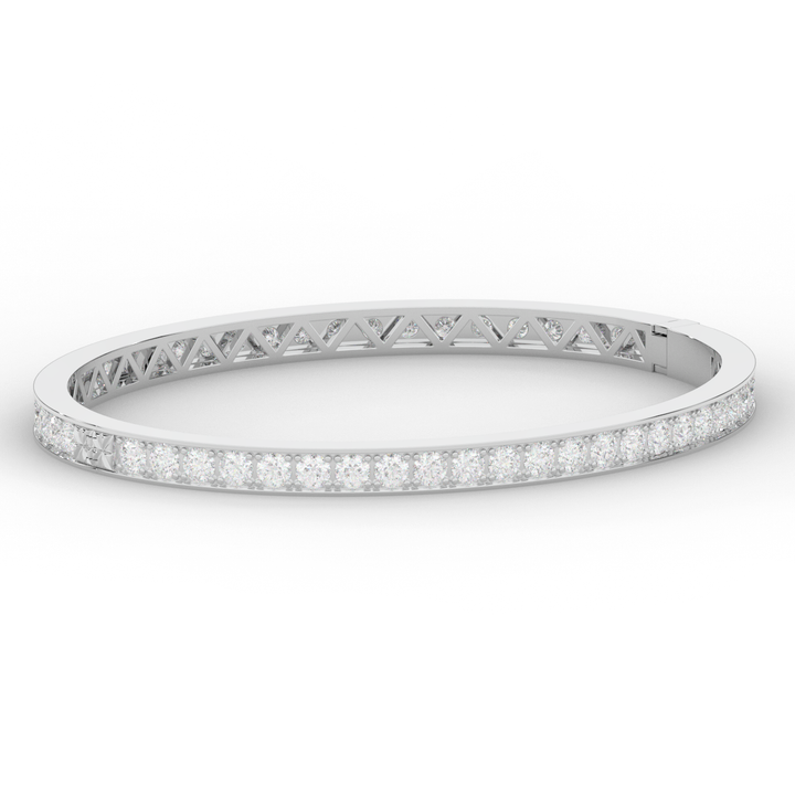 5.10CT.TW ROUND LAB DIAMOND BANGLE - Nazarelle