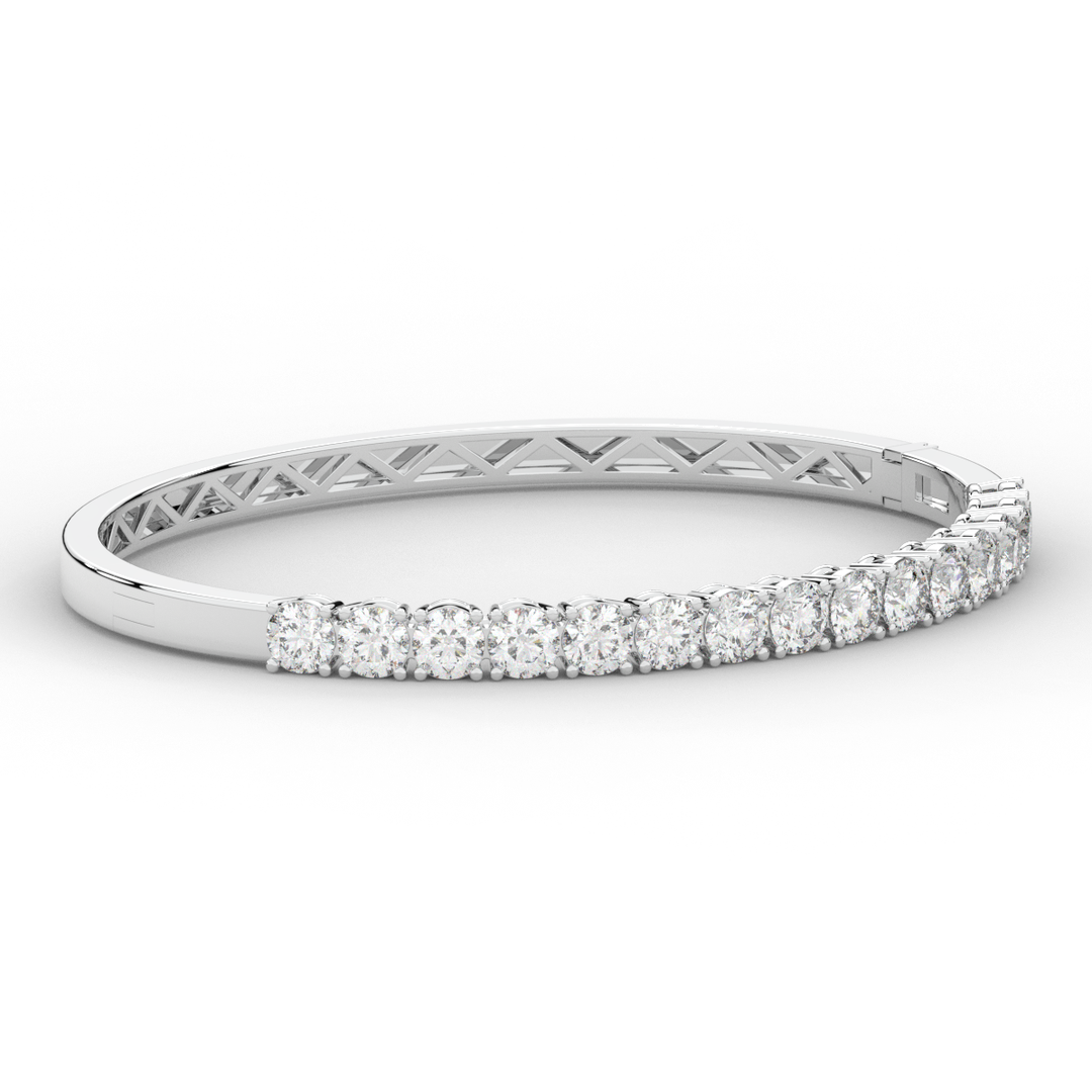 4.70CT.TW ROUND LAB DIAMOND BANGLE - Nazarelle