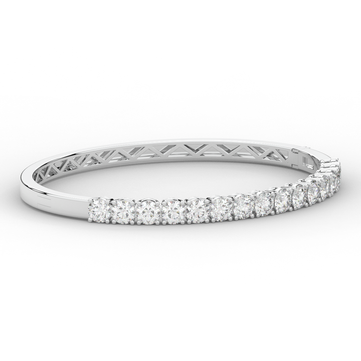 4.70CT.TW ROUND LAB DIAMOND BANGLE - Nazarelle