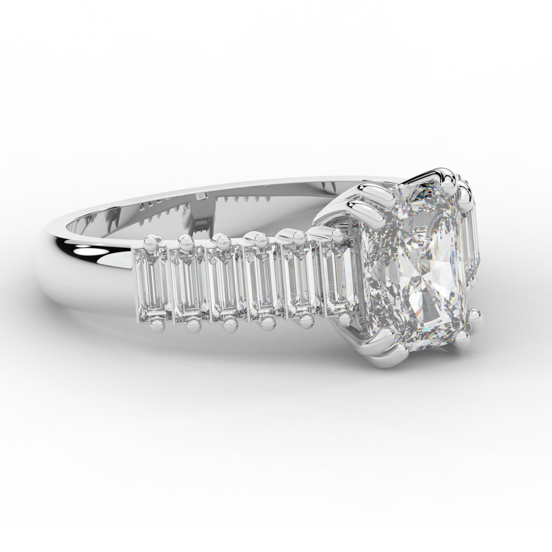 2.60CT.TW RADIANT LAB DIAMOND ENGAGEMENT RING - Nazarelle