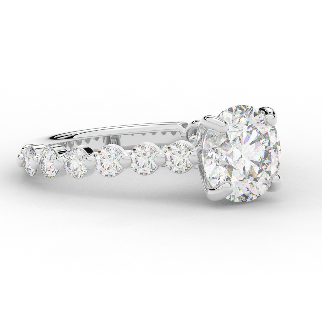 3.90CT.TW ROUND LAB DIAMOND ENGAGEMENT RING - Nazarelle
