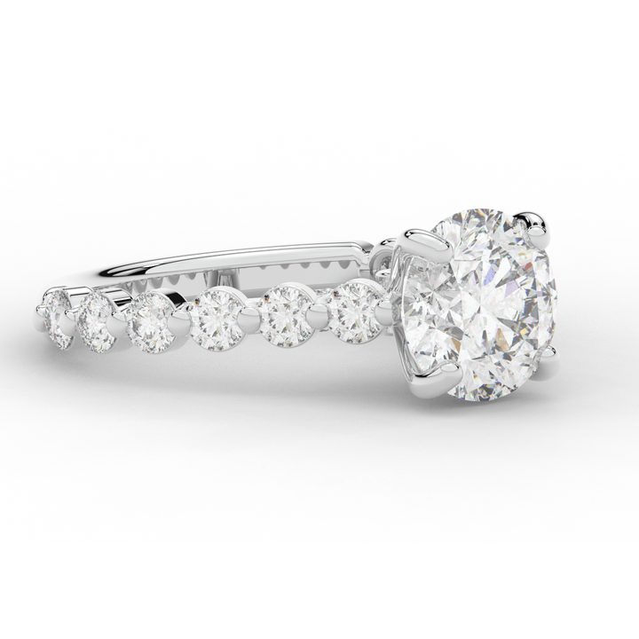 3.90CT.TW ROUND LAB DIAMOND ENGAGEMENT RING - Nazarelle