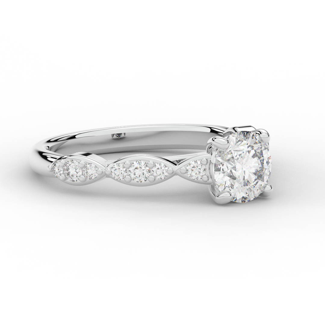 1.20CT.TW ROUND LAB DIAMOND SOLITAIRE ENGAGEMENT RING - Nazarelle