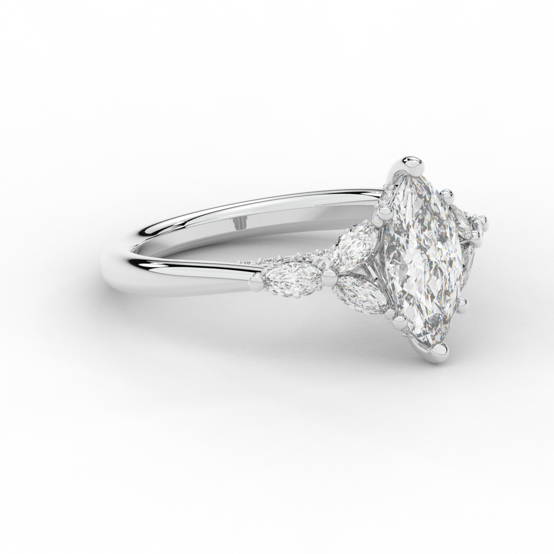 1.50CT.TW MARQUISE LAB DIAMOND ENGAGEMENT RING - Nazarelle