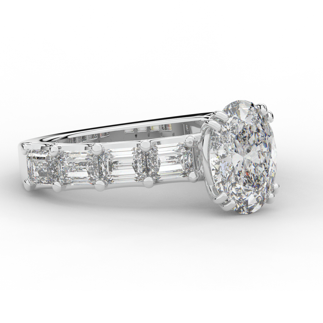 3.75CT.TW OVAL LAB DIAMOND SOLITAIRE ENGAGEMENT RING - Nazarelle