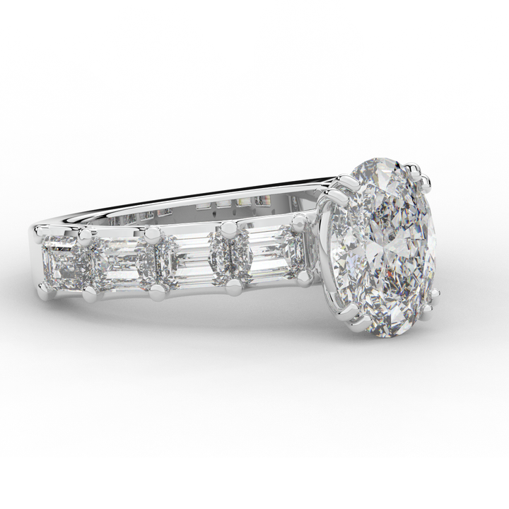 3.75CT.TW OVAL LAB DIAMOND SOLITAIRE ENGAGEMENT RING - Nazarelle