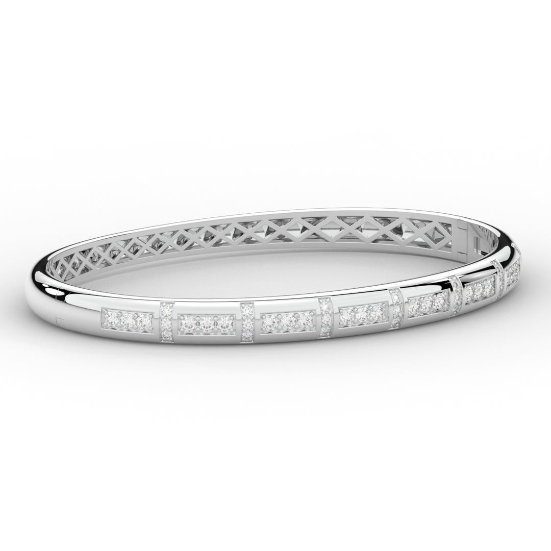 1.25CT.TW ROUND LAB DIAMOND BANGLE - Nazarelle