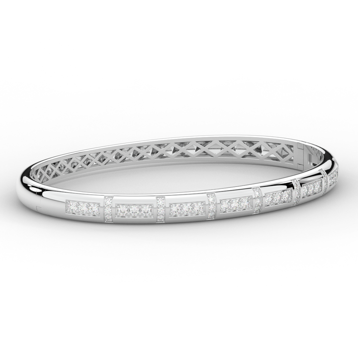 1.25CT.TW ROUND LAB DIAMOND BANGLE - Nazarelle