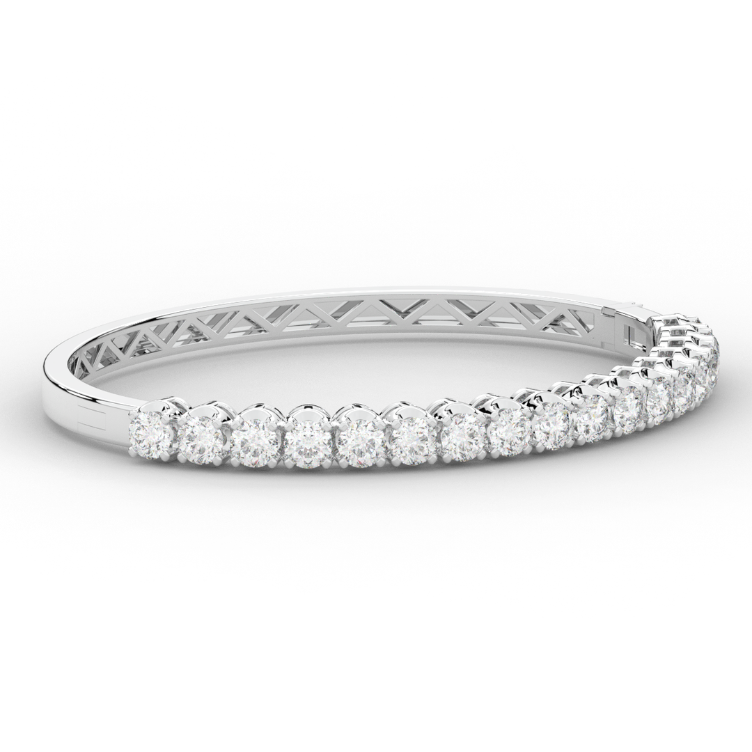 5.00CT.TW ROUND LAB DIAMOND BANGLE - Nazarelle