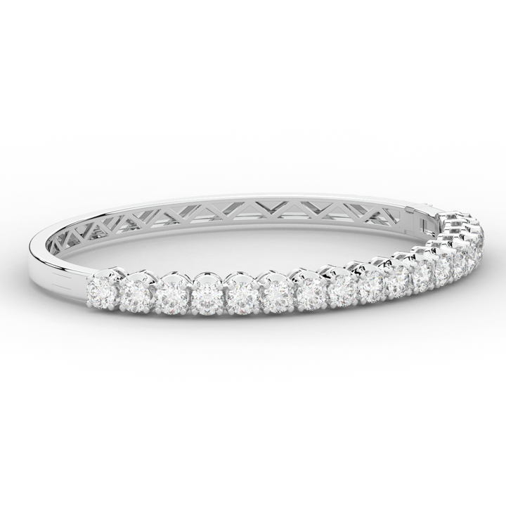 5.00CT.TW ROUND LAB DIAMOND BANGLE - Nazarelle