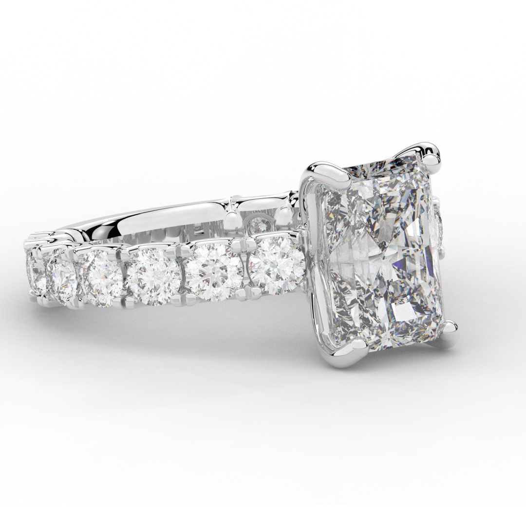 4.35CT.TW RADIANT LAB DIAMOND ENGAGEMENT RING - Nazarelle
