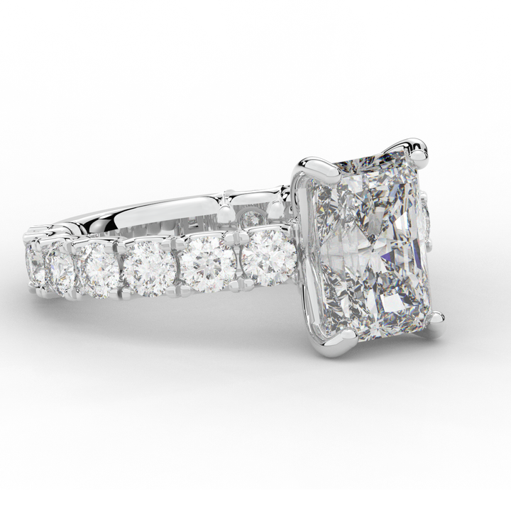 4.35CT.TW RADIANT LAB DIAMOND ENGAGEMENT RING - Nazarelle