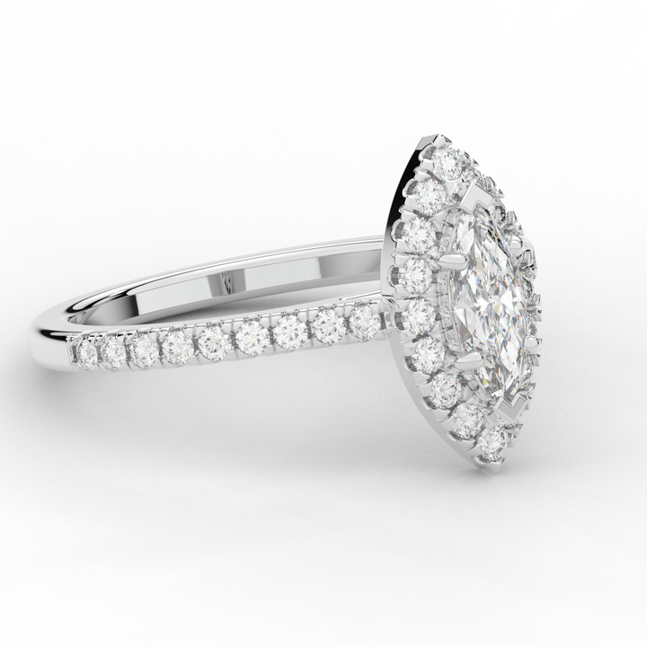 0.80CT.TW MARQUISE LAB DIAMOND HALO ENGAGEMENT RING - Nazarelle